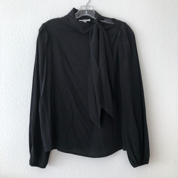 PROLOGUE Tops - PROLOGUE Black High Neck Blouse with Puff Sleeves SZ XS Lightly Worn